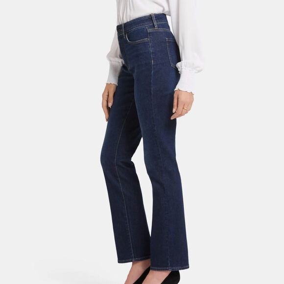 NYDJ Marilyn Straight Jeans High Waist Stretch Dark Riverbridge 31" Inseam 10 - Picture 4 of 15